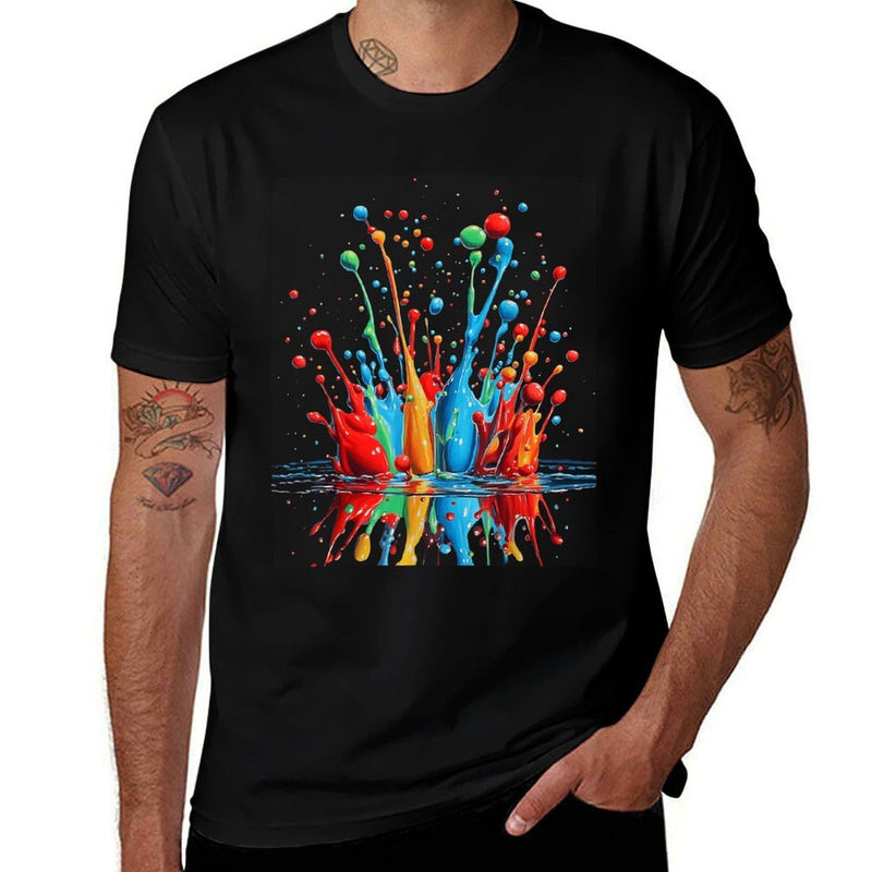 Vibrant Colorful Splash Abstract Art for Art Lovers  Slim-fit Cut T-Shirt