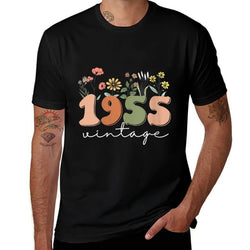 Womens 70 Years Old Vintage 1955 70th Birthday Wildflower Women  Easy-care T-Shirt