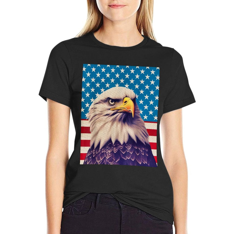 July 4th Independence Day Fourth of July Op Art Bald Eagle  Eco-friendly Material T-Shirt