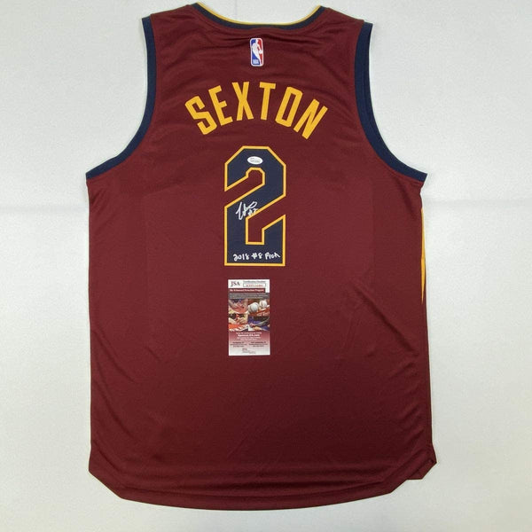 Autographed/Signed Collin Sexton Cleveland Cavaliers Red Basketball Fanatics Jersey JSA COA