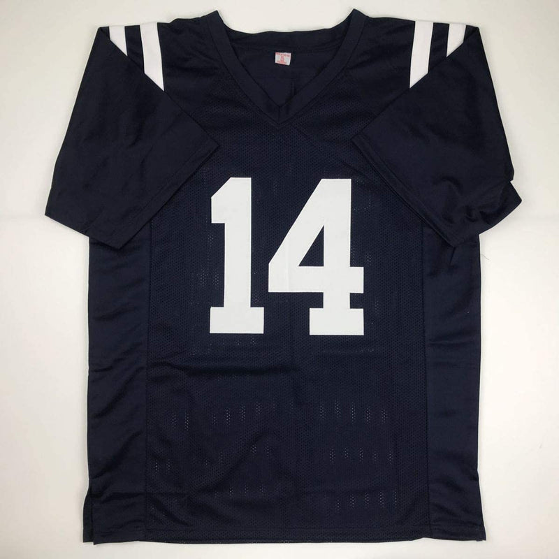 Autographed/Signed DK D.K. Metcalf Ole Miss Blue College Football Jersey JSA COA