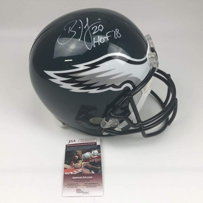 Autographed/Signed Brian Dawkins HOF 18 Philadelphia Eagles Full Size FS F/S Replica Football Helmet JSA COA