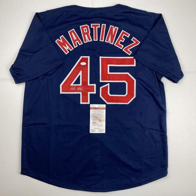 Autographed/Signed Pedro Martinez Boston Blue Baseball Jersey JSA COA