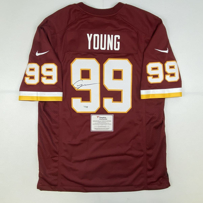 Autographed/Signed Chase Young Washington Football Team Burgundy Jersey Fanatics COA