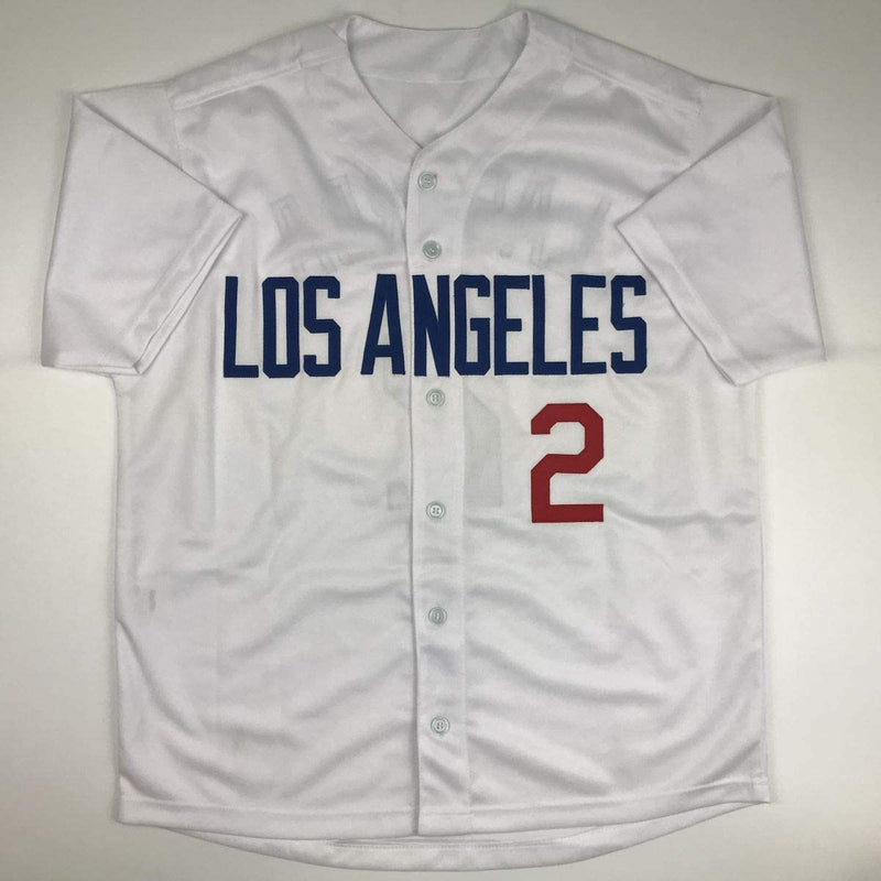 Autographed/Signed Tommy Tom Lasorda Los Angeles LA White Baseball Jersey JSA COA