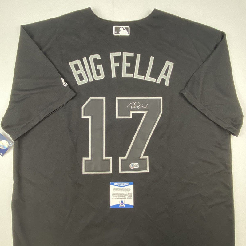 Autographed/Signed Rhys Hoskins Big Fella Players Weekend Black Baseball Jersey Beckett BAS COA