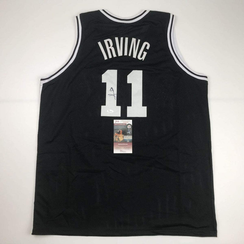 Autographed/Signed Kyrie Irving Brooklyn Black Basketball Jersey JSA COA