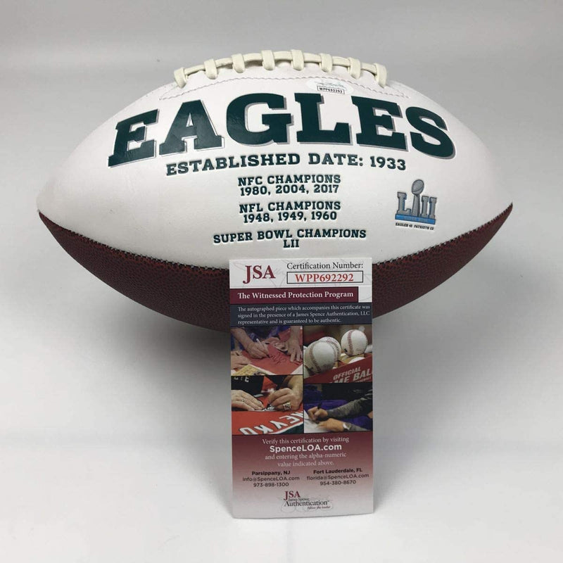 Autographed/Signed Fletcher Cox Philadelphia Eagles Full Size F/S White Panel Logo Football JSA COA