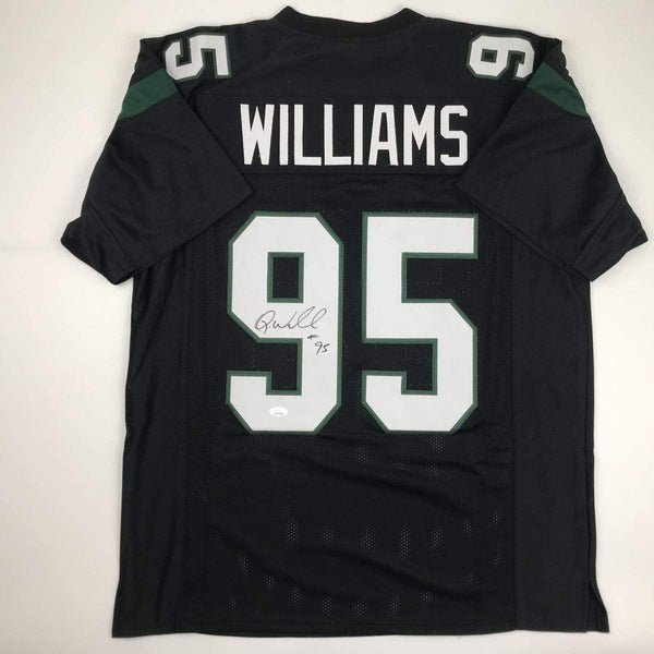 Autographed/Signed Quinnen Williams New York Black Football Jersey JSA COA