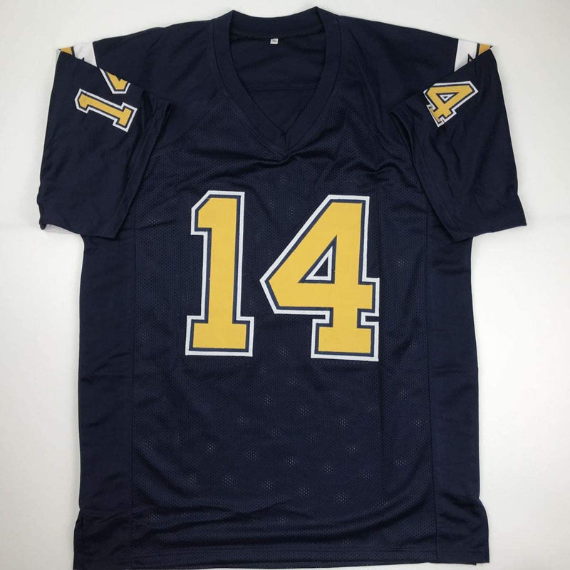 Autographed/Signed Dan Fouts San Diego Dark Blue Football Jersey JSA COA