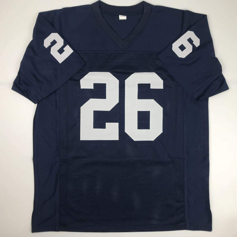 Autographed/Signed Saquon Barkley Penn State Blue College Football Jersey JSA COA