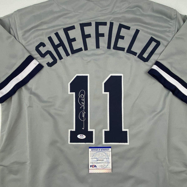 Autographed/Signed Gary Sheffield New York Grey Baseball Jersey PSA/DNA COA