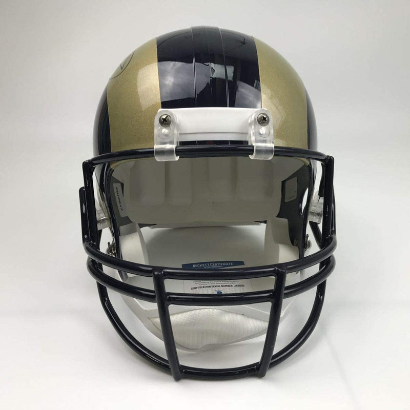 Autographed/Signed Todd Gurley II Los Angeles LA Rams Full Size FS F/S Replica Football Helmet Beckett BAS COA