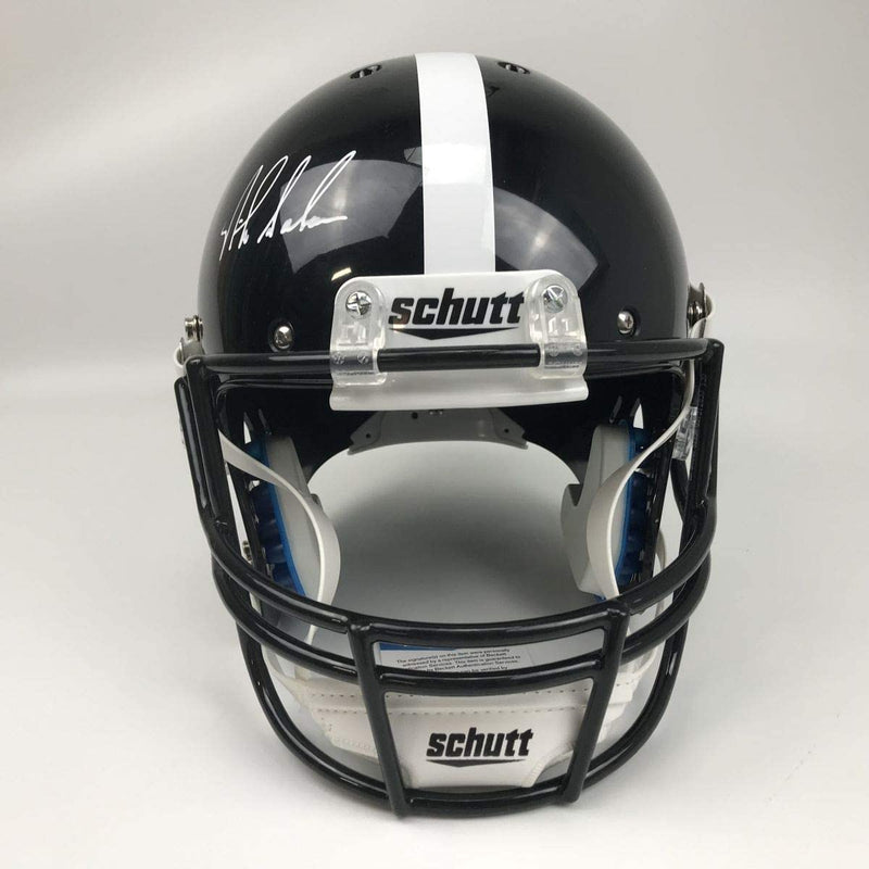 Autographed/Signed Nick Saban Alabama Crimson Tide Black Full Size FS F/S Replica College Football Helmet JSA COA