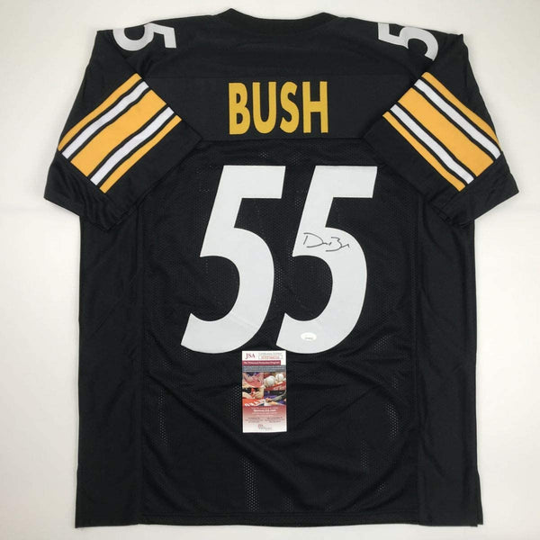 Autographed/Signed Devin Bush Pittsburgh Black Football Jersey JSA COA