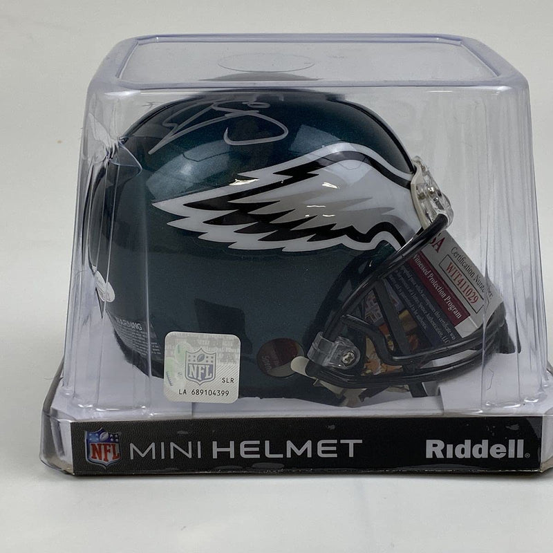 Autographed/Signed Donovan McNabb Philadelphia Eagles Mini Football Helmet JSA COA