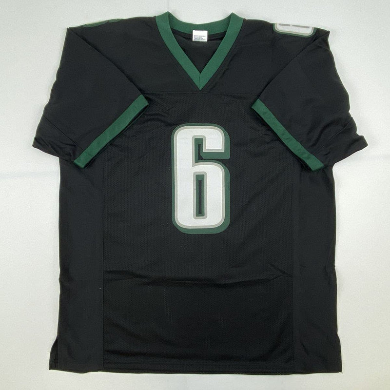 Autographed/Signed Devonta Smith Philadelphia Black Football Jersey Beckett BAS COA