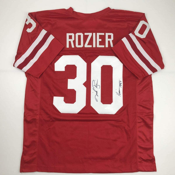 Autographed/Signed Mike Rozier Heisman 1983 Nebraska Red College Football Jersey Tristar COA Holo