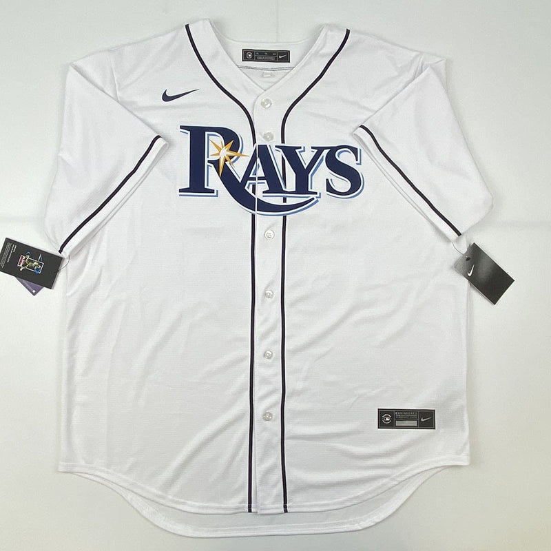 Autographed/Signed Randy Arozarena Tampa Bay Rays White Authentic Nike Baseball Jersey JSA COA