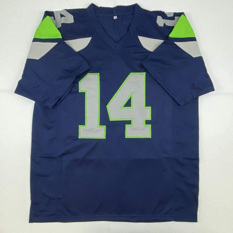 Autographed/Signed DK D.K. Metcalf Seattle Blue Football Jersey JSA COA #3