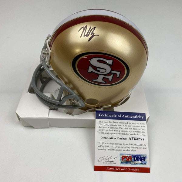 Autographed/Signed Nick Bosa San Francisco 49ers Football Mini Helmet PSA/DNA COA