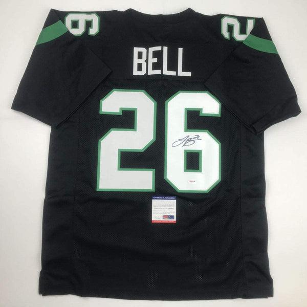 Autographed/Signed Le'Veon LeVeon Bell New York Black Football Jersey PSA/DNA COA