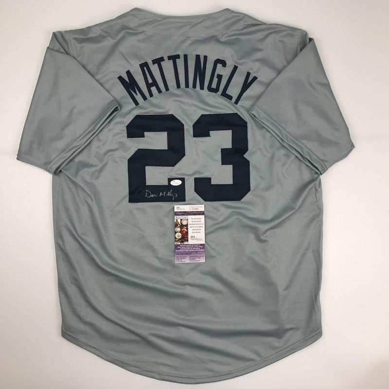 Autographed/Signed Don Mattingly New York Grey Baseball Jersey JSA COA