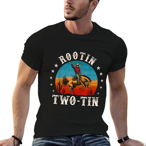 Rootin Two-tin Cowboy 2nd Birthday 2 Year Old Boy Rodeo Bday  Cotton T-Shirt