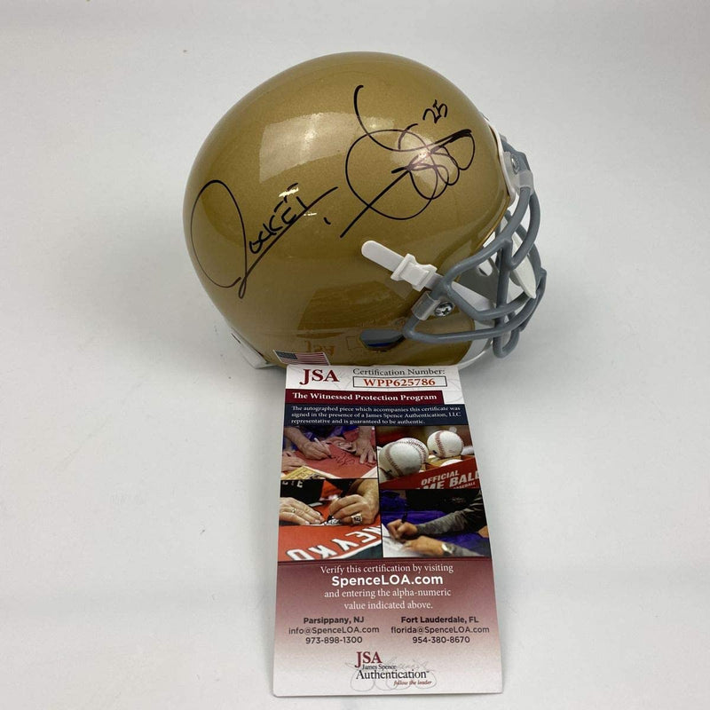 Autographed/Signed Raghib Ismail Rocket Notre Dame Irish Football Mini Helmet JSA COA