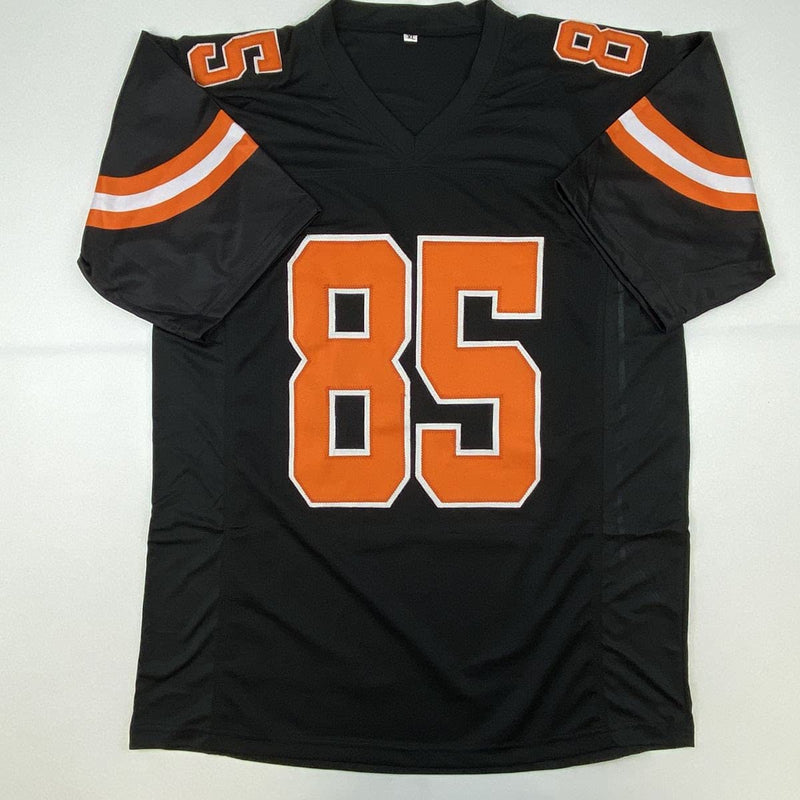 Autographed/Signed David Njoku Cleveland Football Black Jersey JSA COA