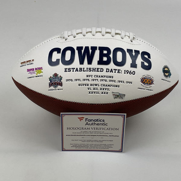 Autographed/Signed Micah Parsons Dallas Cowboys Full Size White Panel Logo Football Fanatics COA