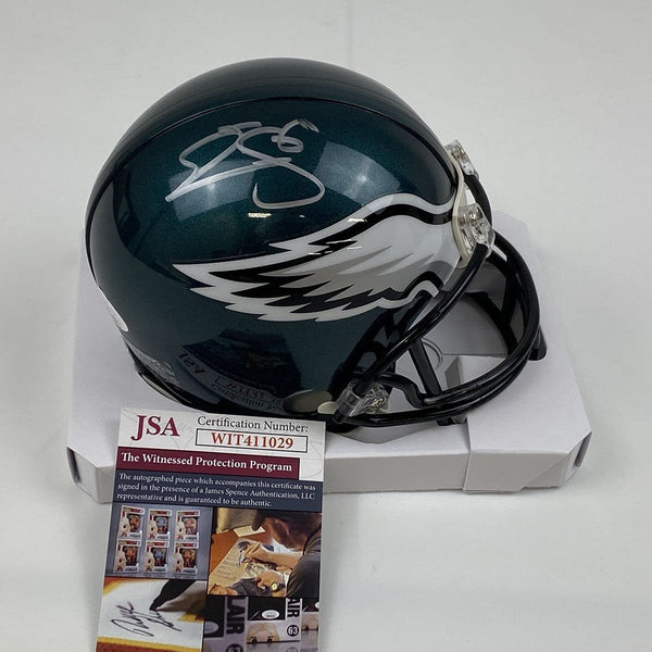 Autographed/Signed Donovan McNabb Philadelphia Eagles Mini Football Helmet JSA COA