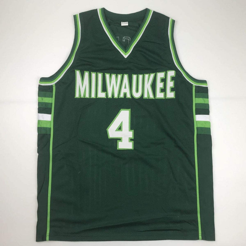 Autographed/Signed Sidney Moncrief Milwaukee Green/White Basketball Jersey PSA/DNA COA