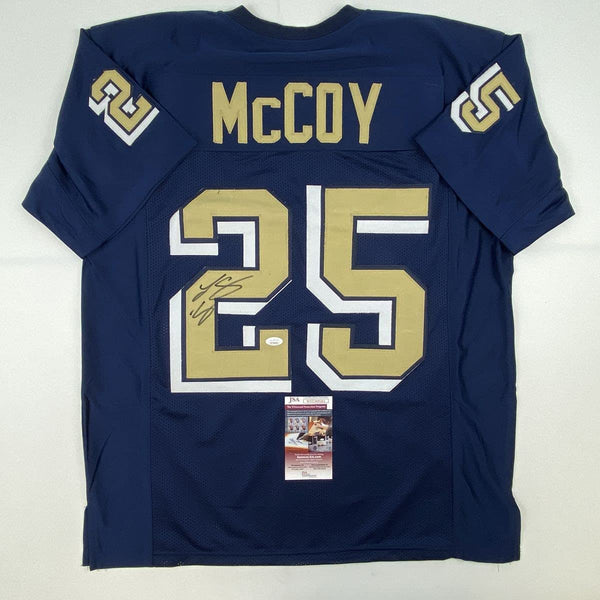 Autographed/Signed LeSean McCoy Pittsburgh Blue College Football Jersey JSA COA