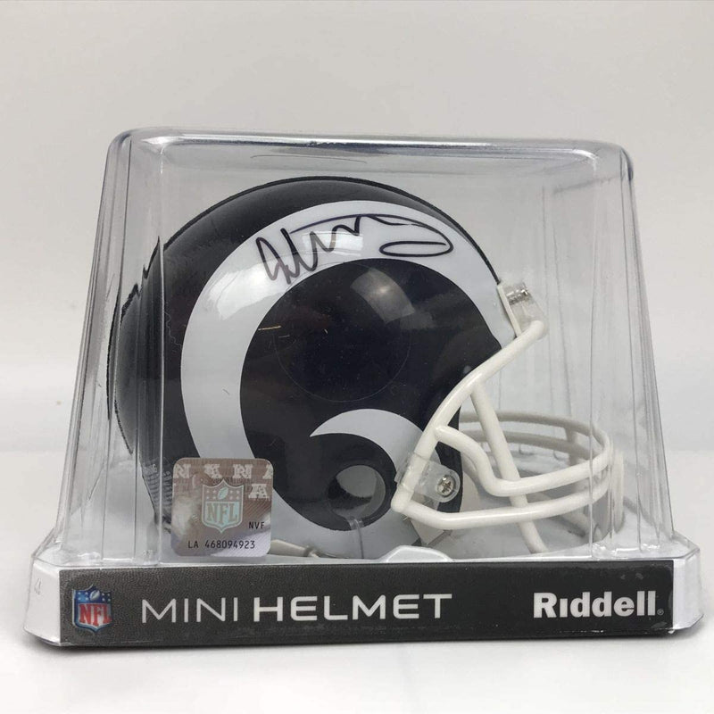 Autographed/Signed Todd Gurley II Los Angeles LA Rams Mini Football Helmet Beckett BAS COA Holo Only