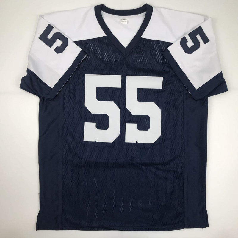 Autographed/Signed Leighton Vander Esch Dallas Thanksgiving Day Football Jersey JSA COA