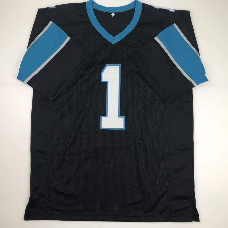 Autographed/Signed Ron Rivera Carolina Black Football Jersey Beckett BAS COA