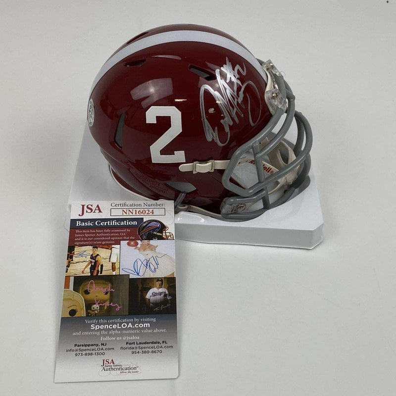 Autographed/Signed Derrick Henry Alabama Crimson Tide Mini College Football Helmet JSA COA