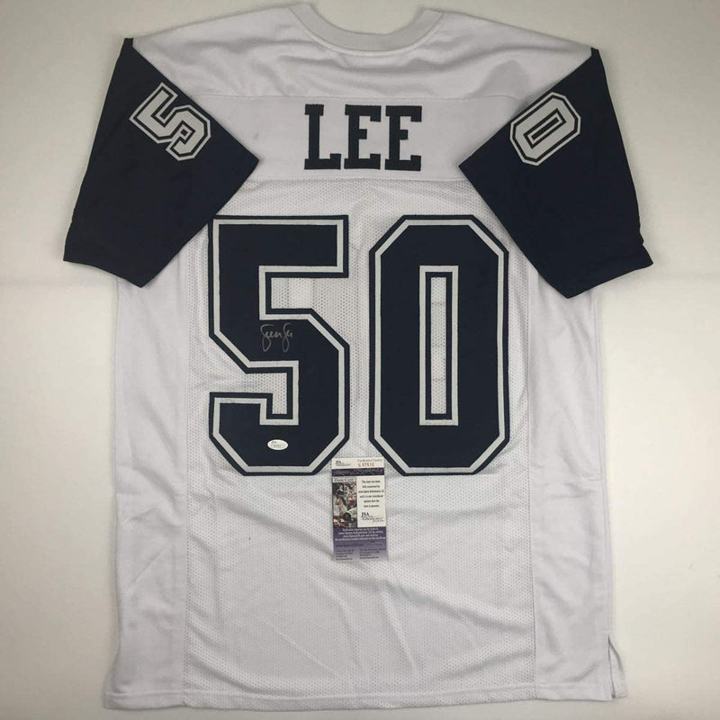Autographed/Signed Sean Lee Dallas Color Rush White Football Jersey JSA COA