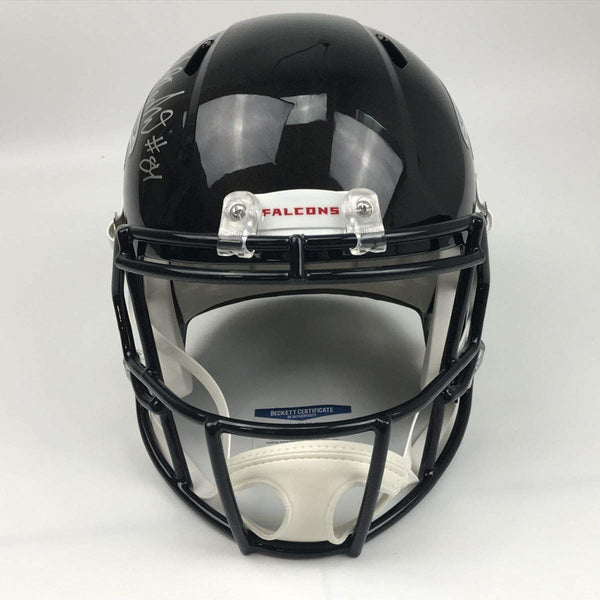 Autographed/Signed Roddy White Atlanta Falcons Full Size FS F/S Replica Football Helmet Beckett BAS COA