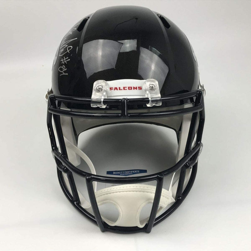 Autographed/Signed Roddy White Atlanta Falcons Full Size FS F/S Replica Football Helmet Beckett BAS COA