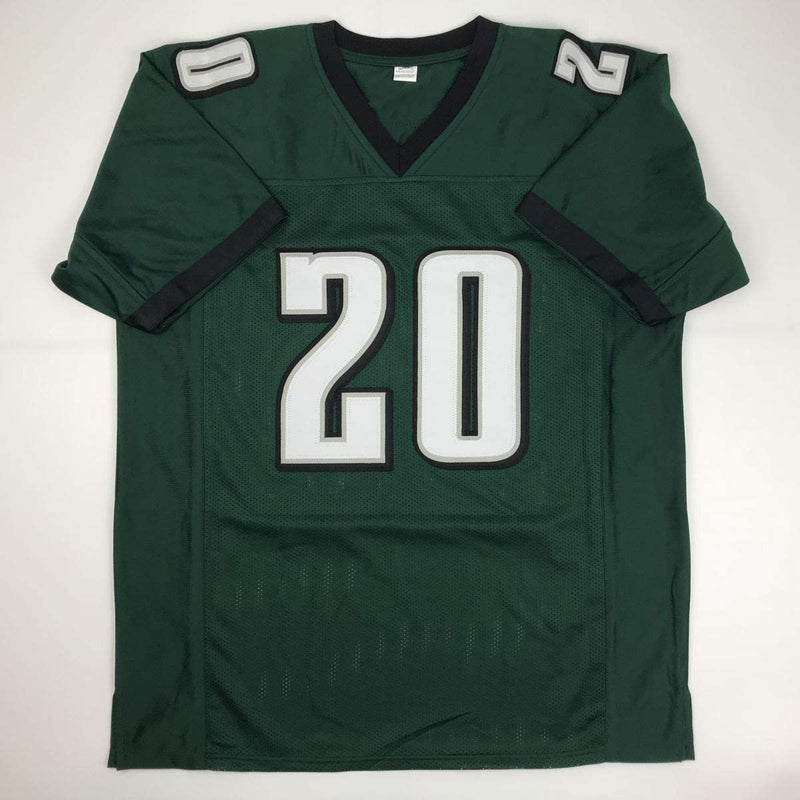 Autographed/Signed Brian Dawkins Philadelphia Green Football Jersey JSA COA