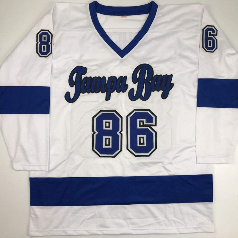 Autographed/Signed Nikita Kucherov Tampa Bay White Hockey Jersey PSA/DNA COA