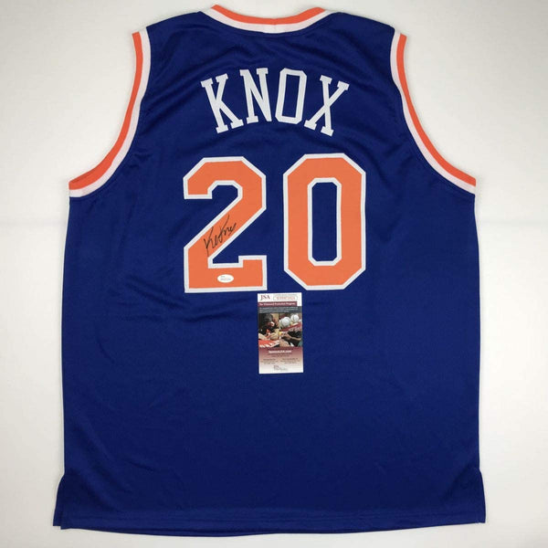 Autographed/Signed Kevin Knox New York Blue Basketball Jersey JSA COA