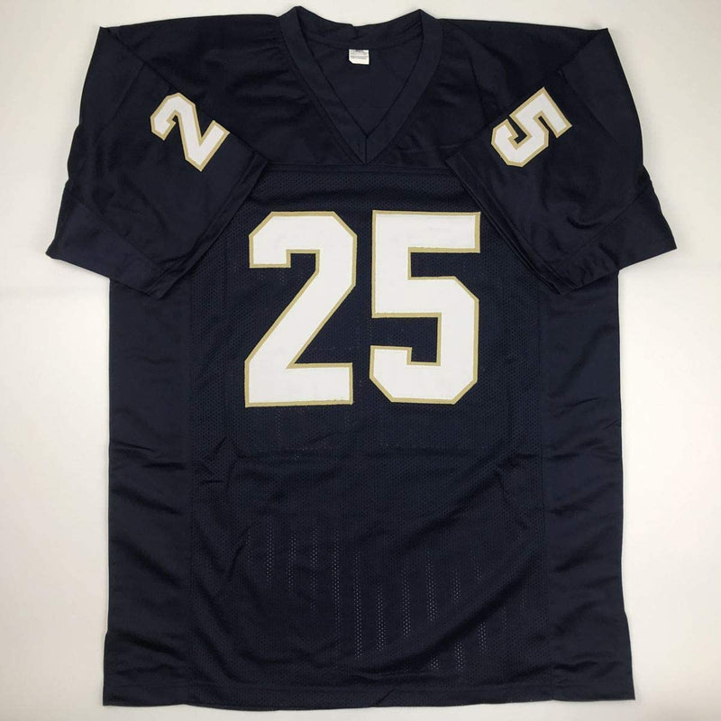 Autographed/Signed Raghib Ismail Rocket Notre Dame Blue College Football Jersey JSA COA