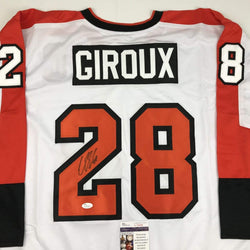 Autographed/Signed Claude Giroux Philadelphia White Hockey Jersey JSA COA