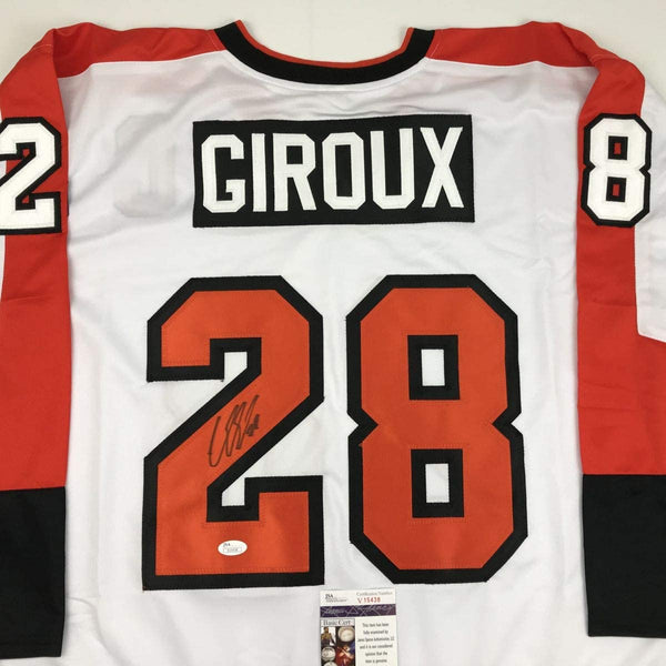 Autographed/Signed Claude Giroux Philadelphia White Hockey Jersey JSA COA