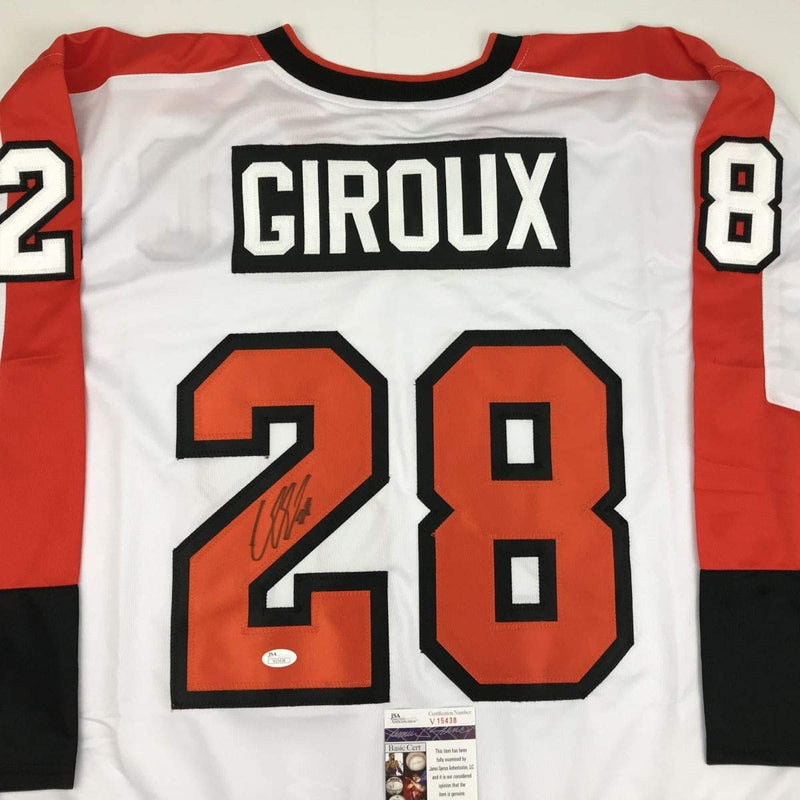 Autographed/Signed Claude Giroux Philadelphia White Hockey Jersey JSA COA
