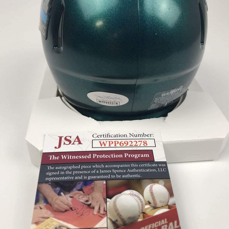Autographed/Signed Fletcher Cox Philadelphia Eagles Super Bowl 52 LII Mini Football Helmet JSA COA