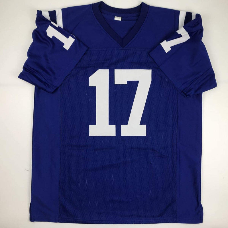 Autographed/Signed Devin Funchess Indianapolis Blue Football Jersey JSA COA